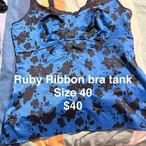 Ruby Ribbon Blue and Black Bra Tank